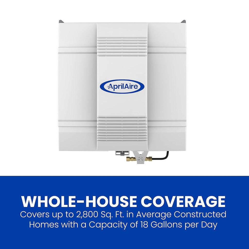 AprilAire 700M Whole-House Fan Powered Humidifier, Manual Control, Large Capacity, Up to 5,300 Sq. Ft., 18GPD, Gray