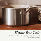 Made In Cookware | 5 Pc Ceramic Non Stick Cookware Set | 5 Ply Clad | Includes Ceramic Non Stick Frying Pan, Saucepan and Saucier with Lid | Professional Cookware