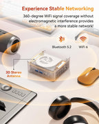 GEEKOM A5 Mini PC with AMD Ryzen 5 7430U  3-Year Coverage  16GB RAM(Upgradable  Not LPDDR)&512GB M.2 NVMe SSD  Windows 11 Pro Desktop Computer Support 8K/Wi-Fi 6/BT 5.2/USB 3.2/SD Slot/6x USB