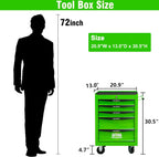 5 Drawers Tool Cart on Wheels, Multifunctional Rolling Tool Chest, Drawers Mobile Trolley Organizer Heavy Duty Tools Box with Locking Wheels & Ball Bearing Drawers (Green, 5 Drawers)