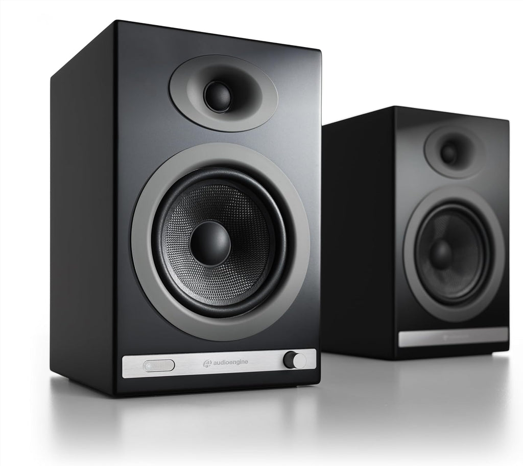 Audioengine HD5 Premium Powered Speakers | 150W Audiophile-Grade Bluetooth 5.0 with aptX HD | Built-in 24-Bit DAC | Real Wood Veneer | Bookshelf Speakers for Home Audio  Studios & Vinyl