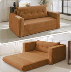 HABUTWAY Folding Sofa Bed, 2 in 1 Convertible Sleeper Chair with Pillow, Portable Fold Out Chair Bed with Armrest, Comfy Floor Couch, Lazy Sofa for Living Room Bedroom Dorm Home Office, Orange