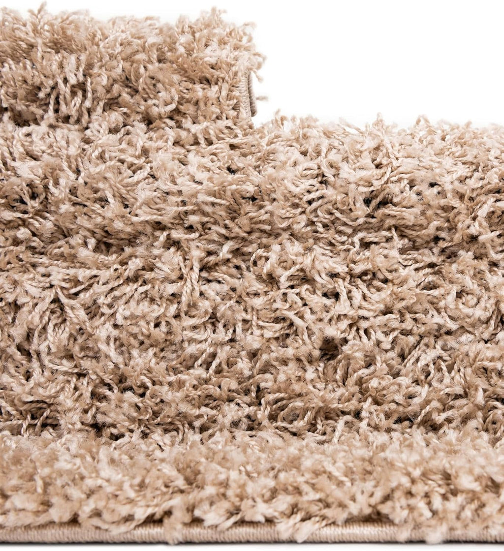 Unique Loom Solid Shag Collection Area Rug (9' x 12' Rectangle, Taupe)