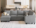 Belffin Sleeper Sofa Modular Sectional Pull Out Couch Bed U Shaped Sofa Couch for Living Room with Storage Chaise. Light Gery