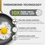 GreenPan Hybrid 13 Piece Nonstick Stainless Steel Cookware Set, APEX Tri-Ply Thermobond PFAS-Free Ceramic Pots & Pans, Induction & All Cooktop Compatible, Oven Temp to 850°F, Dishwasher Safe, Gold