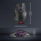 ASUS ROG Spatha X Wireless Gaming Mouse – MMO/MOBA Design, 12 Programmable Buttons, Right-Handed, 168g, Dual-Mode (Wired/2.4GHz), 19K DPI, up to 67Hr Battery, Magnetic Charging Dock, PC/Mac Support