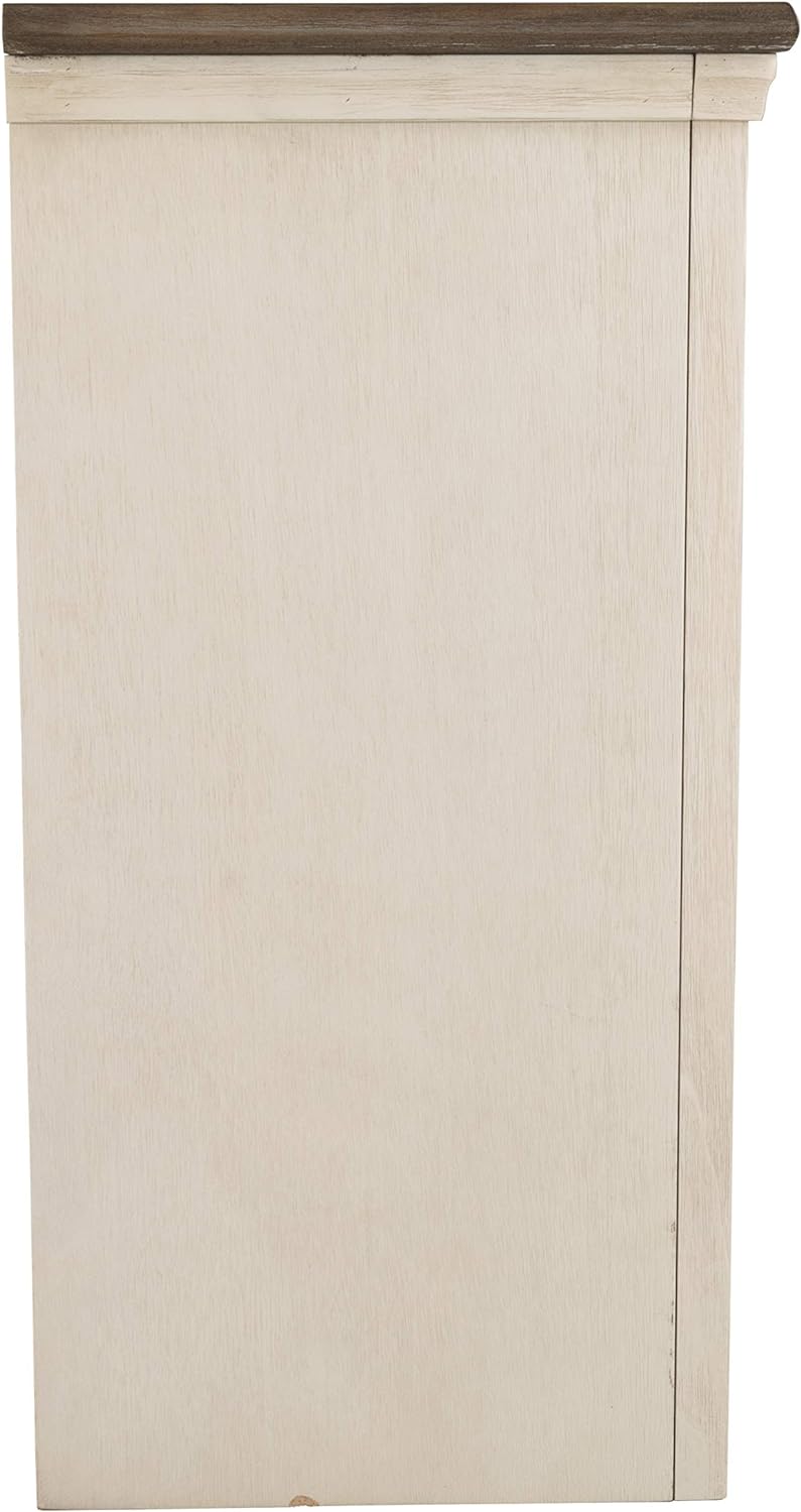Signature Design by Ashley Bolanburg Extra Large TV Stand, Fits TVs up to 72", 3 Cabinets, Adjustable Storage Shelves, 74.13", Whitewash & 2-Tone Finish
