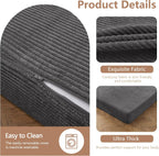 BYBYME Corduroy Tri-Folding Mattress, 6 Inch Gel Folding Mattress Topper, Foldable Soft Guest Bed Camping Pad, Washable Cover (Dark Gray, Full)