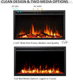 LegendFlame 33" W Austin in Wall Recessed & Wall Mounted Electric Fireplace…
