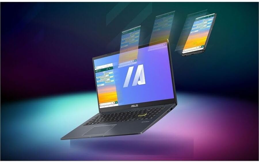 ASUS 15.6” Vivobook Go Slim Laptop  Thin & Portable for Student Study  Intel Dual Core N4500  4GB RAM  128GB SSD  Windows 11  Star Black  L510KA-ES04