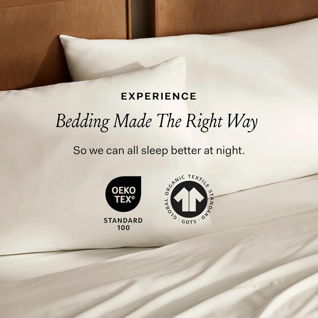BOLL & BRANCH Signature Hemmed Sheet Set - Full, White - Luxury 100% Organic Cotton - Includes 1 Flat, 1 Fitted, 2 Pillowcases - Buttery Soft
