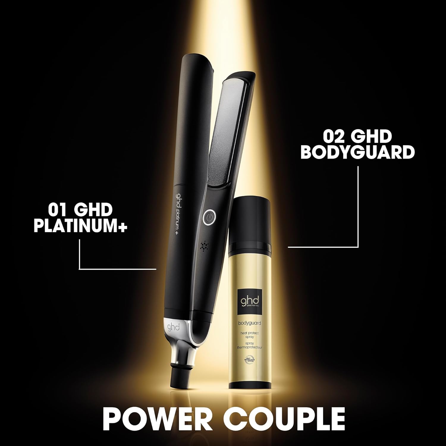 ghd Platinum+ Styler ― 1" Flat Iron Hair Straightener, Professional Ceramic Hair Styling Tool for Stronger Hair, More Shine, & More Color Protection