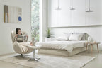Nouhaus Classic Massage Chair with Ottoman. White Leather Lounge Chair, with Percussive & Shiatsu Chair Massager, Bluetooth Speaker and Recliner. Cozy Bedroom Chair with Spot and Full Body Massager