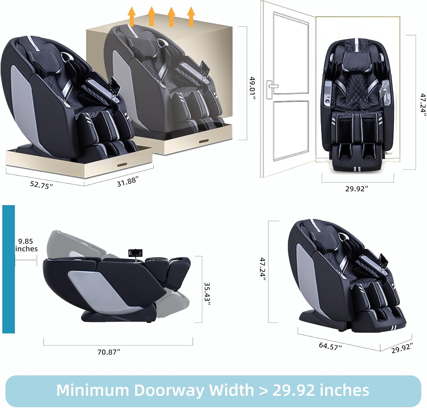 MassaMAX 4D Full Body Massage Chair for Daily Comfort Upgrade-Yoga Stretch, AI Voice Control, 55" SL Track, Zero Gravity, Extendable Footrest, 15 Modes, Foot Rollers, Waist & Calves Heating with Cover