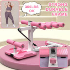 Deep Squat Machine for Home Gym, Pink, Glutes and Core Trainer with Resistance Bands, Squat Assist for Legs Workout
