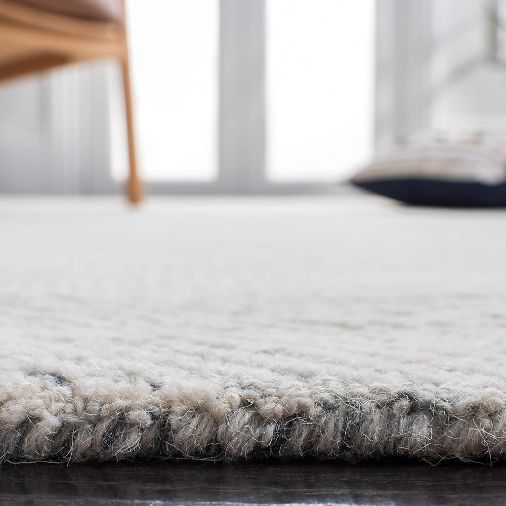 SAFAVIEH Metro Collection Area Rug - 9' x 12', Dark Grey & Ivory, Handmade Wool, Ideal for High Traffic Areas in Living Room, Bedroom (MET999H)