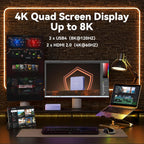 GEEKOM AX8 Max Mini PC with AMD Ryzen 7 8745HS Dual 2.5GbE Lan Port| 32GB DDR5(Upgradable) 1TB NVMe SSD(Expandable)| Radeon 780M USB4.0(40Gbps) Quad Display| Windows 11 Pro Gaming Office Video Editing