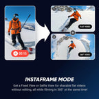 Insta360 X5 - Waterproof 8K 360° Action Camera  Leading Low Light  Invisible Selfie Stick Effect  Rugged and Replaceable Lens  3-Hour Battery  Built-in Wind Guard  Stabilization  Triple AI Chip Design