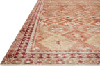Loloi Layla Collection LAY-16 Natural/Spice 9'-0" x 12'-0" .13" Thick Area Rug, Soft, Durable, Vintage Inspired, Distressed, Low Pile, Non-Shedding, Easy Clean, Printed, Living Room Rug