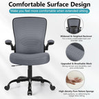 FelixKing Office Chair, Ergonomic Desk Chair Breathable Mesh Chairs Adjustable High Back Lumbar Support Flip-up Armrests, Executive Rolling Swivel Comfy Computer Chairs Home Office Dark Gray