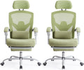 Sweetcrispy Office Computer Desk Chair, Ergonomic High-Back Mesh Rolling Work Swivel Chairs with Wheels, Comfortable Lumbar Support, Comfy Arms for Home, Bedroom, Study, Student, Green