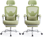Sweetcrispy Office Computer Desk Chair, Ergonomic High-Back Mesh Rolling Work Swivel Chairs with Wheels, Comfortable Lumbar Support, Comfy Arms for Home, Bedroom, Study, Student, Green