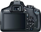 Canon EOS Rebel T7 DSLR Camera with 18-55mm Lens Bundle with Extra Canon Battery + 2X 64GB Memory Cards + Accessory Kit Including Bag  Flash  Remote  Aux Lenses  Software & More