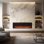 LegendFlame 60" W Smart Wall Mount & in Wall Recessed Electric Fireplace Insert, Heater 750W/1500W, Multi Colors of Flame & Fuel Bed, Alexa/Google Assistant Enabled
