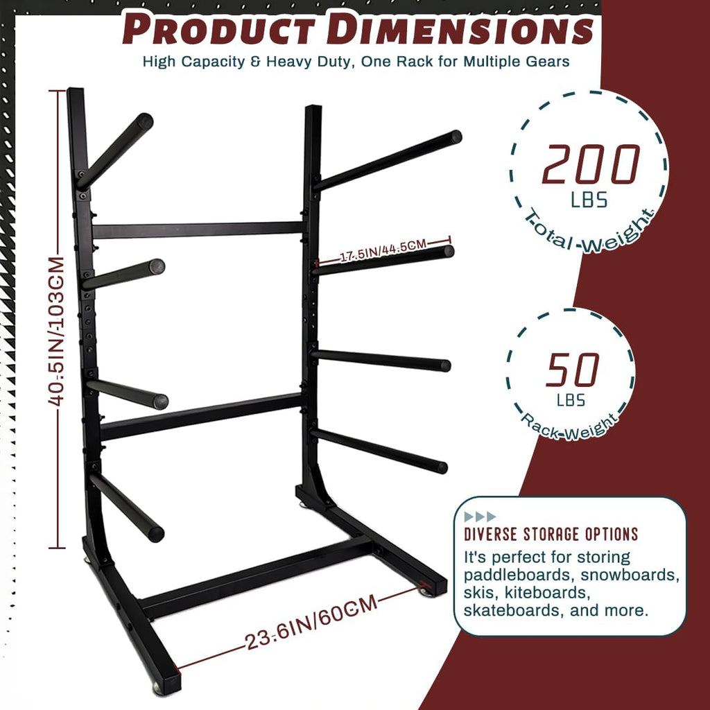 4 Layer Surfboard Rack Surfboard Storage Rack Ski Storage Rack Can Hold Various Surfboard, Standing Paddle Board, Snowboard And Hanging Diving Suits, Life Jackets Etc.and other Water Sports Equipment