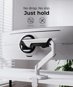 Heavy Duty Monitor Arm Desk Mount for 34-49 Inch Ultrawide Curved Monitors  Supports 14-38 lbs  Gas Spring Ergonomic Full Motion with Cable Management  Red Dot Design Awarded  White