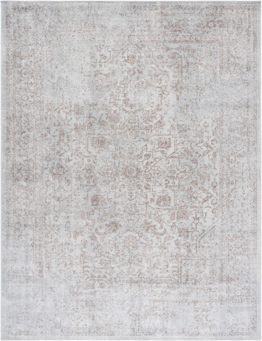 SAFAVIEH Area Rug 9x12 - Evoke Collection - Large - Ivory & Taupe, Distressed Design, Non-Shedding & Easy to Clean, Ideal for Living Room, Bedroom, Dining Space (EVK256E)