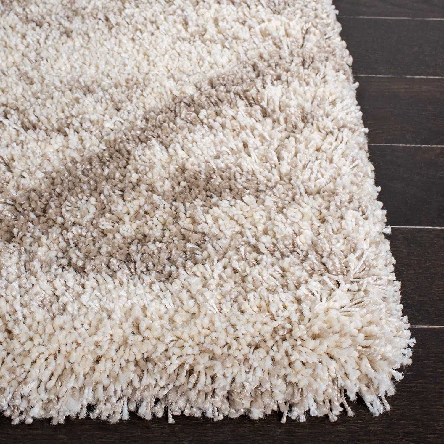 SAFAVIEH Hudson Shag Collection Area Rug - 9' x 12', Multi Ivory & Beige, Modern Trellis Design, Non-Shedding & Easy Care, 2-inch Thick Ideal for High Traffic Areas in Living Room, Bedroom (SGH281H)
