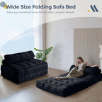 MAXYOYO Folding Sofa Bed, Convertible Sleeper Chair with Pillow Foldable Mattress with Back Support, Portable Fold Out Chair Bed Comfy Floor Sofa Lounge for Living Room Bedroom, Black Double