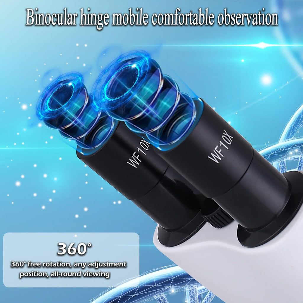 Compound Microscope .40X-2500X  .WF10x and WF25x eyepieces  Dual LED Lighting and Two-Layer Mechanical Stage .Microscope for Adults…