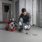 K-400 Drain Cleaning Snake Auger 120-Volt Drum Machine with C-32IW 3/8 in. x 75 ft. Cable + 4-Piece Tool Set & Gloves 52363