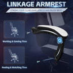 DL-win Video Gaming Chair for Adults, Computer Chair with Footrest and Ergonomic High Back, Big and Tall Gamer Chair with Massage Lumbar Support, 360° Swivel Height Adjustable Computer Chair, White