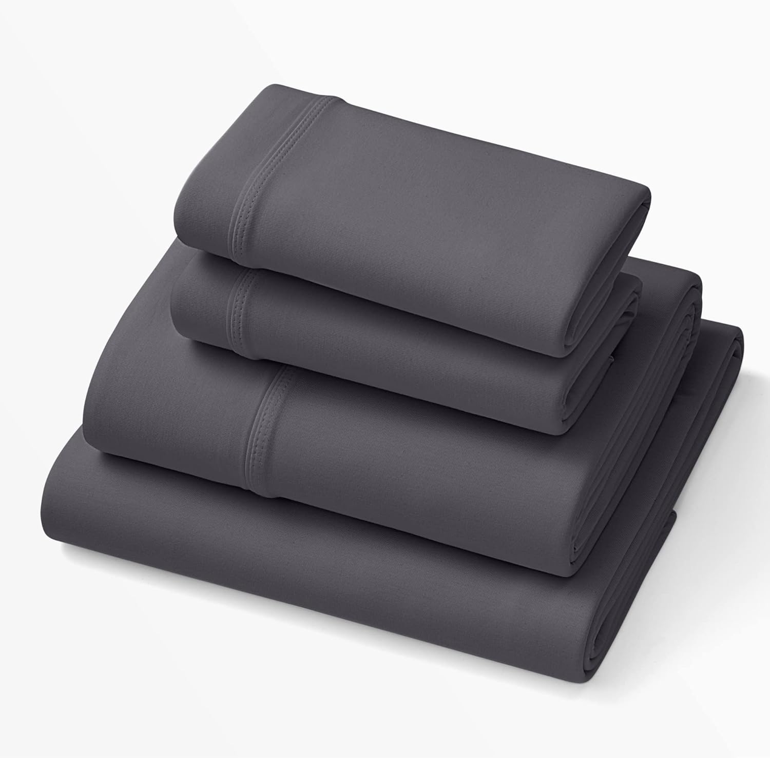 Purple SoftStretch Sheets, King/Cal King, Rayon Blend, Moisture-Wicking, Stormy Grey, Fits Other Mattresses, Stretch for Adaptive Support