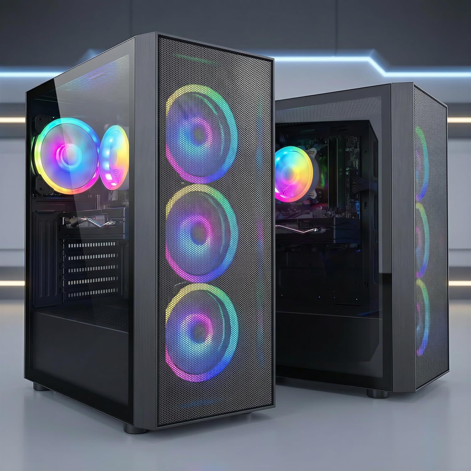 STGAubron Gaming PC Computer Desktop  Radeon RX 580 8G  Intel Core I7 8th up to 4.1GHz  16G DDR4  1T SSD  WiFi 6 & BT 5.2  RGB Fan x4  Windows 11 Home