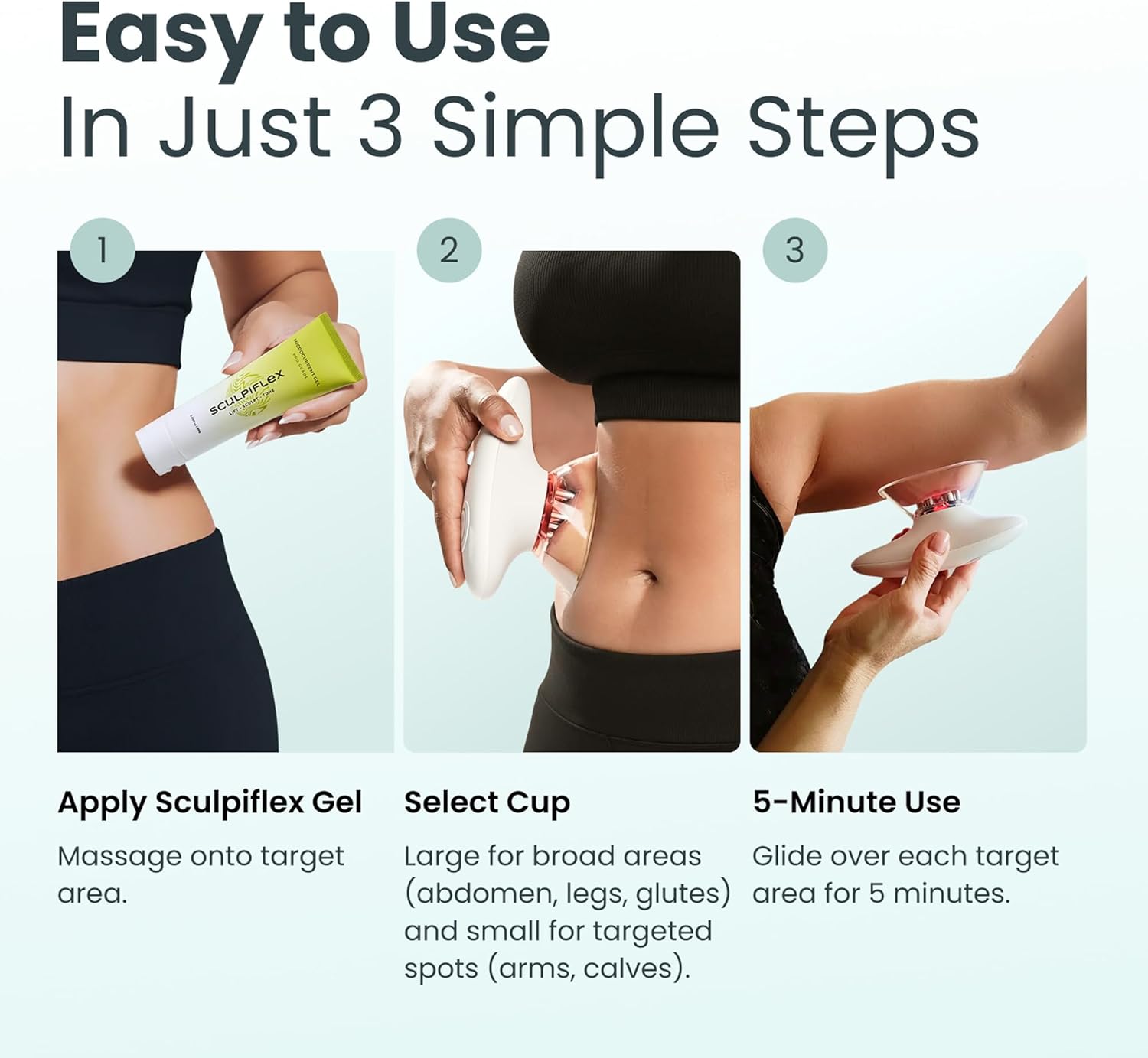 SCULPIFLEX - The Original Massage Tool and Moisturizing Gel to Help Improve Appearance of Firm Skin, Patented Technology, Gentle and Suitable for All Skin Types, Cruelty Free