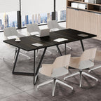 LITTLE TREE 70.86-Inch Conference Table for 8, Black Conference Room Table with Metal Base, Modern 5.9 ft Rectangular Table for Boardroom, Meeting, Conference Room