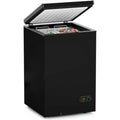 Chest Freezer 3.5 Cu Ft with 2 Removable Baskets Reach In Freezer Chest Quiet Compact Freezer 7 Temperature Settings Black