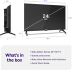 Roku Smart TV – 24-Inch Select Series, 720p HD TV – Roku TV with Voice Remote – Flat Screen LED Television with Wi-Fi for Streaming Live Local News, Sports, Family Entertainment