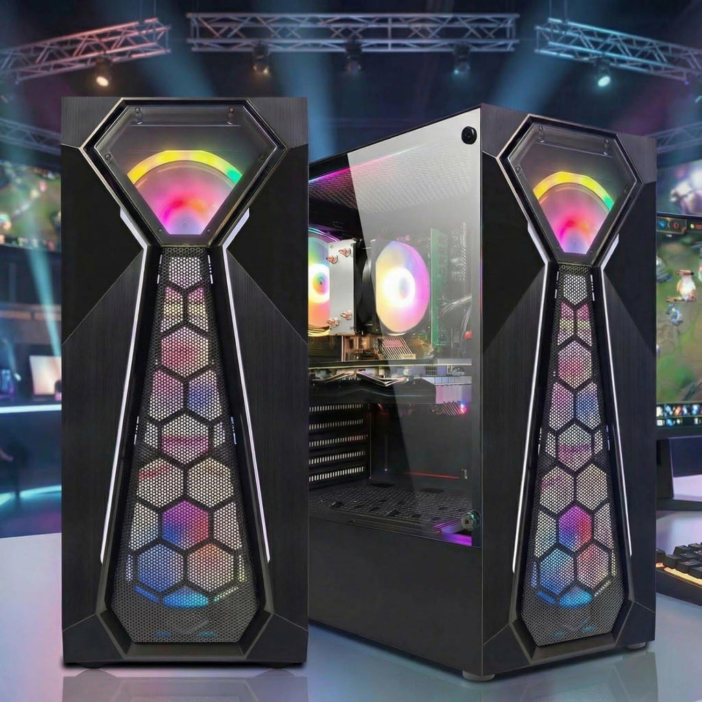 STGAubron Gaming PC Computer Desktop  AMD Ryzen 5 5500 up to 4.2G  GeForce RTX 2060 Super 8G  16G DDR4  1T SSD  WiFi 6  BT 5.2  RGB Fan x4  Windows 11 Home