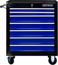7-Drawer Tool Cart on Wheels, Drawers Rolling Tool Chest with Key Lock, Mobile Trolley Organizer Tools Box with Locking Wheels & Ball Bearing Drawers for Garage,Repair Shop (Black&Blue)