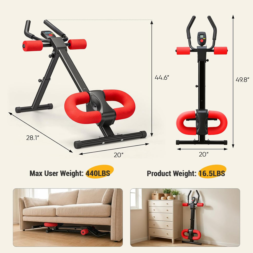 NEWBULIG Ab Machine, Abs Workout Equipment for Home Gym, Adjustable Ab Trainer Machine for Stomach Workout, Foldable Abdominal Trainer
