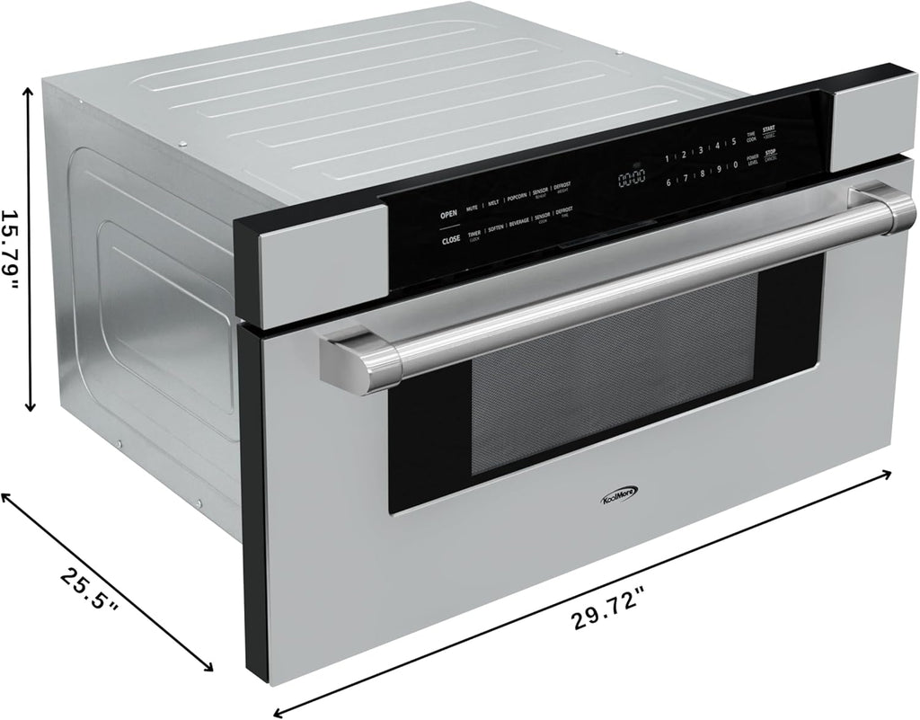 KoolMore 30 in. Microwave Drawer, 1.2 cu. ft. Capacity in Stainless-Steel (KM-MD30-SS)