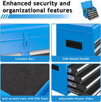 AirWire 5-Drawer Rolling Metal Tool Storage Cabinet with Detachable Top Tool Box, for Garage Workshop - Blue