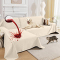 Deep Dream Sectional Couch Covers, 2 Pieces 100% Waterproof L Shaped Sofa Cover, Non Slip Couch Cover for Dogs Cats Washable, Pet Friendly Sofa Slipcovers Furniture Protector (X-Large, Beige)