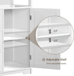 Yaheetech Bathroom Storage Cabinet Bathroom Floor Cabinet Freestanding Storage and Organizer with Door, 3 Drawers, Adjustable Shelf, 35.5 Inches Height, White
