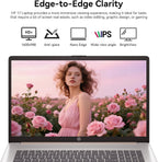 HP 17 Laptop Computer  17.3" HD+ Large Screen Business Laptop PC  13th Gen Intel Core i5 (10-cores)  Windows 11 Pro | Backlit Keyboard | Fingerprint Reader | Rose Gold | 32GB RAM 2TB SSD
